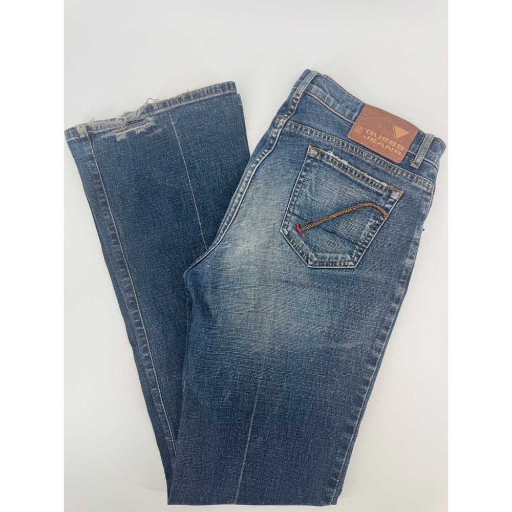 Guess Jeans Women 29 Stretch Denim Flare Leg Medium Wash Blue Jeans